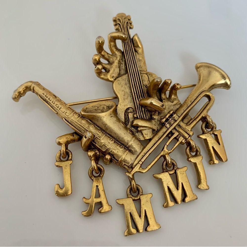 Vintage Jammin Musical Jazz Brooch - Picture 2 of 5